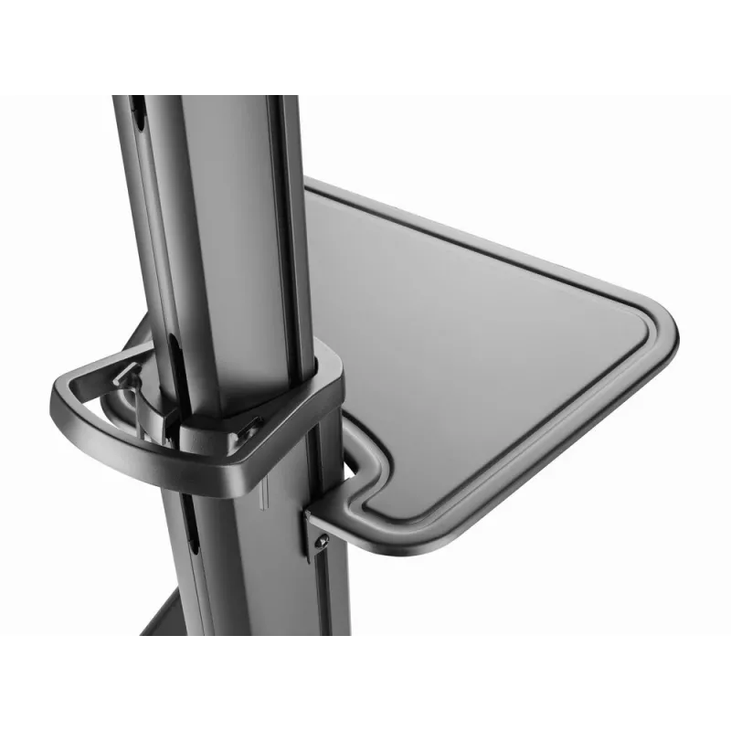 Soporte de TV de suelo Gembird TVS-70T-02 para pantallas de 37 inch-70 inch, máx. 70 kg, VESA 200x200-600x400, inclinable ±5°/-12°, altura ajustable, ruedas, gestión de cables