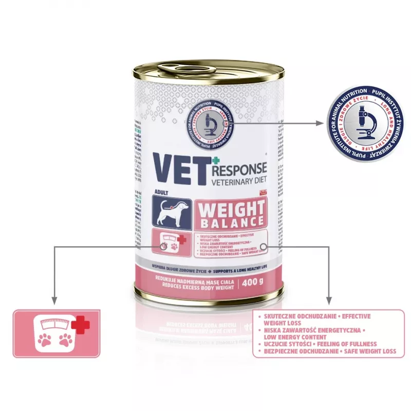 VET RESPONSE Control de peso - Comida húmeda para perros - 400 g