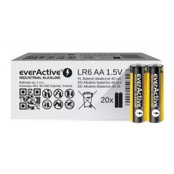 Pila alcalina desechable everActive EVLR6S2IK AA 1,5 V — pack de 40