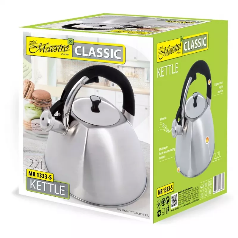 Maestro MR-1333-S hervidor, 2,2 l, acero inoxidable