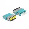 Acoplador de fibra óptica DeLOCK 86905 LC cuádruple hembra a LC cuádruple hembra multimodo aqua