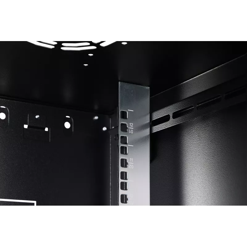 Caja de red de montaje en pared DIGITUS Dynamic-N DN-37111 — 12U, 600 x 600 mm, IP20, cerradura con llave