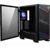 Caja de ordenador gaming semitorre MSI MPG VELOX 100P AIRFLOW 'Negro, 3 ventiladores de 120 mm + 1 ventilador ARGB de 120 mm, tira de luz ARGB, USB Type-C, 1 cristal templado, Center, E-ATX, ATX, mATX, mini-ITX'
