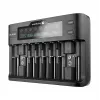Cargador de baterías everActive UC-800 AC 12V 3A — para LiFePO4/LiPo/NiMH, compatible con AA/AAA/9V, hasta 10 baterías, entrada 12 V, pantalla integrada, negro