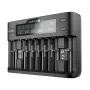 Cargador de baterías everActive UC-800 AC 12V 3A — para LiFePO4/LiPo/NiMH, compatible con AA/AAA/9V, hasta 10 baterías, entrada 12 V, pantalla integrada, negro