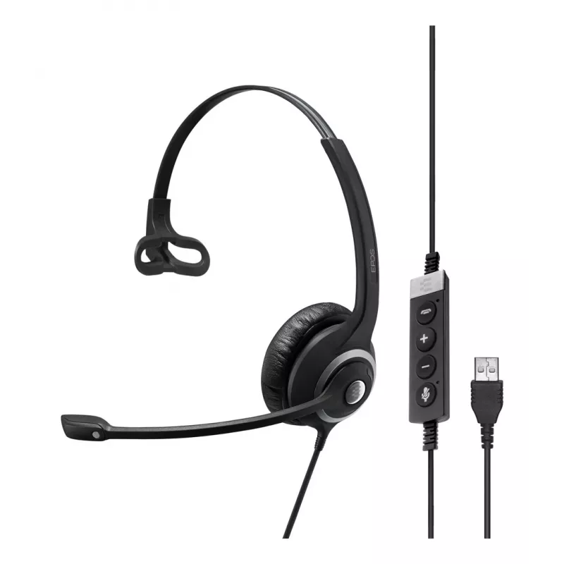 EPOS IMPACT SC 230 USB MS II Mono auriculares con micrófono USB-A con control de llamadas en línea certificado por Microsoft (1000578)