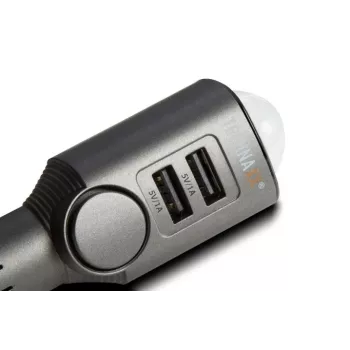 Cargador universal para dispositivos móviles Technaxx 4743 negro con enchufe de mechero para coche