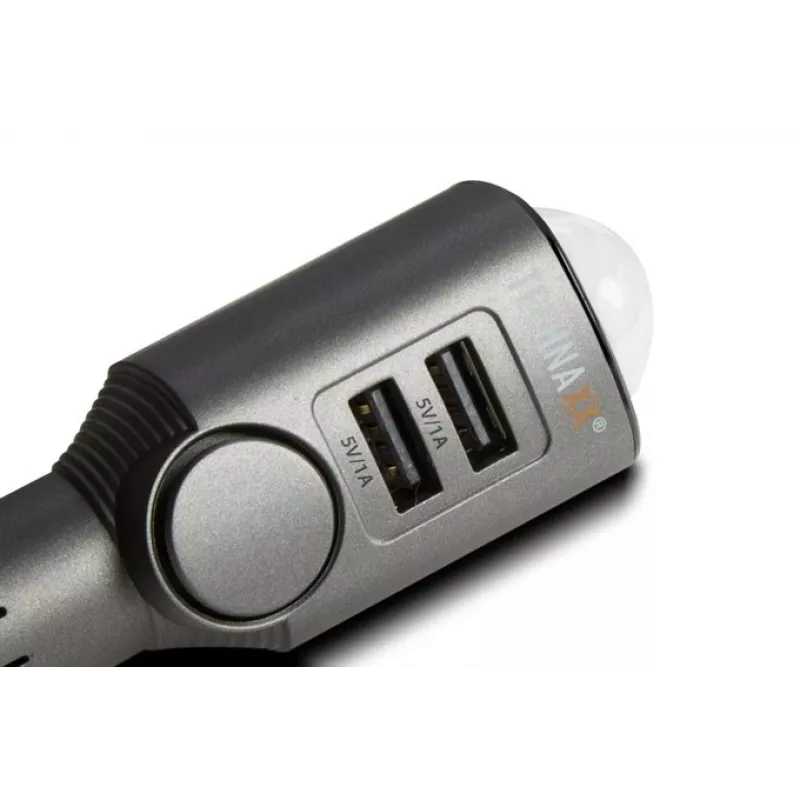 Cargador universal para dispositivos móviles Technaxx 4743 negro con enchufe de mechero para coche