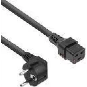 Cable de alimentación ACT con conector macho CEE 7/7 (acodado) - C19 IEC Lock negro 2 m, EL262S
