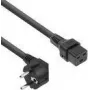 Cable de alimentación ACT con conector macho CEE 7/7 (acodado) - C19 IEC Lock negro 2 m, EL262S
