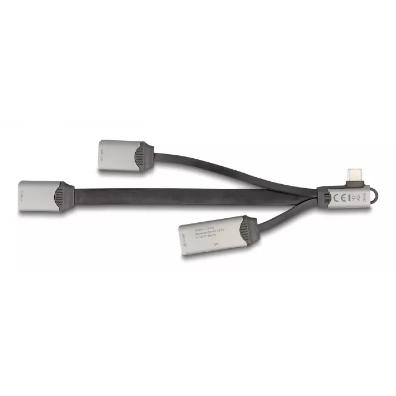DeLOCK 64303 Hub USB 3.2 Gen 1 Type-C 5000 Mbit/s Gris