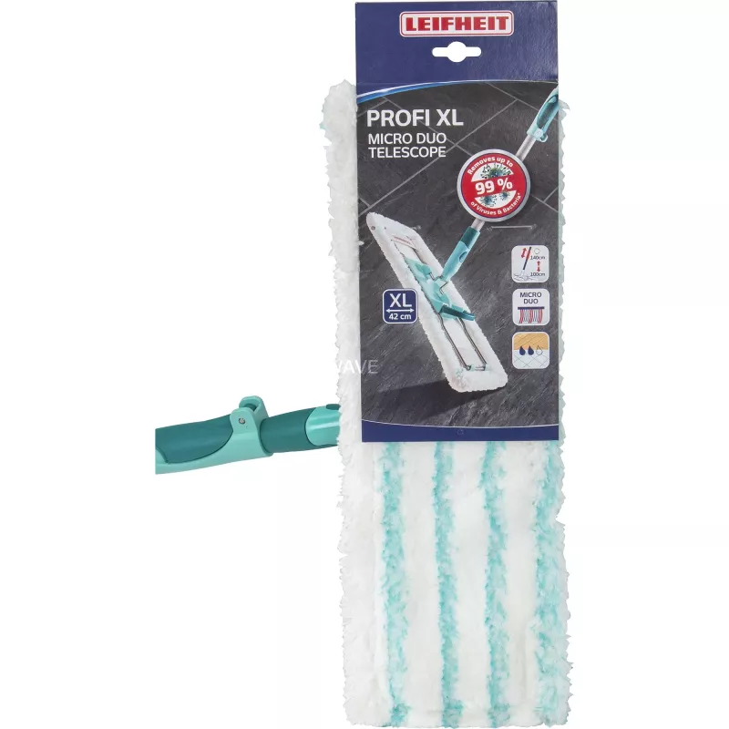 Mopa Leifheit 55049 mopa de microfibra para laminado, baldosas y madera, gris/turquesa