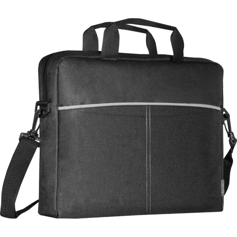Funda para portátil DEFENDER Lite 39,6 cm (15,6 inch) negro/gris, poliéster, cremallera, asa de transporte, correa de hombro extraíble