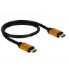 DeLOCK - Cable HDMI - HDMI (M) a HDMI (M) - 50 cm - Triple aislamiento - Negro, Oro - Compatible con 8K