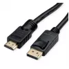 Adaptador de cable de vídeo ROLINE 11.04.5776 7.5m HDMI Type-A DisplayPort negro