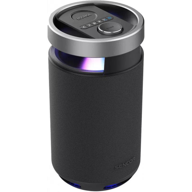 Altavoz Bluetooth portátil SENCOR Resonex Lounge 130W, IPX7 sumergible, TWS, iluminación LED