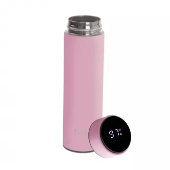 Botella térmica Adler AD 4506P acero inoxidable con funda de silicona, rosa, con aislamiento al vacío