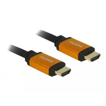 DeLOCK - Cable HDMI - HDMI (M) a HDMI (M) - 50 cm - Triple aislamiento - Negro, Oro - Compatible con 8K
