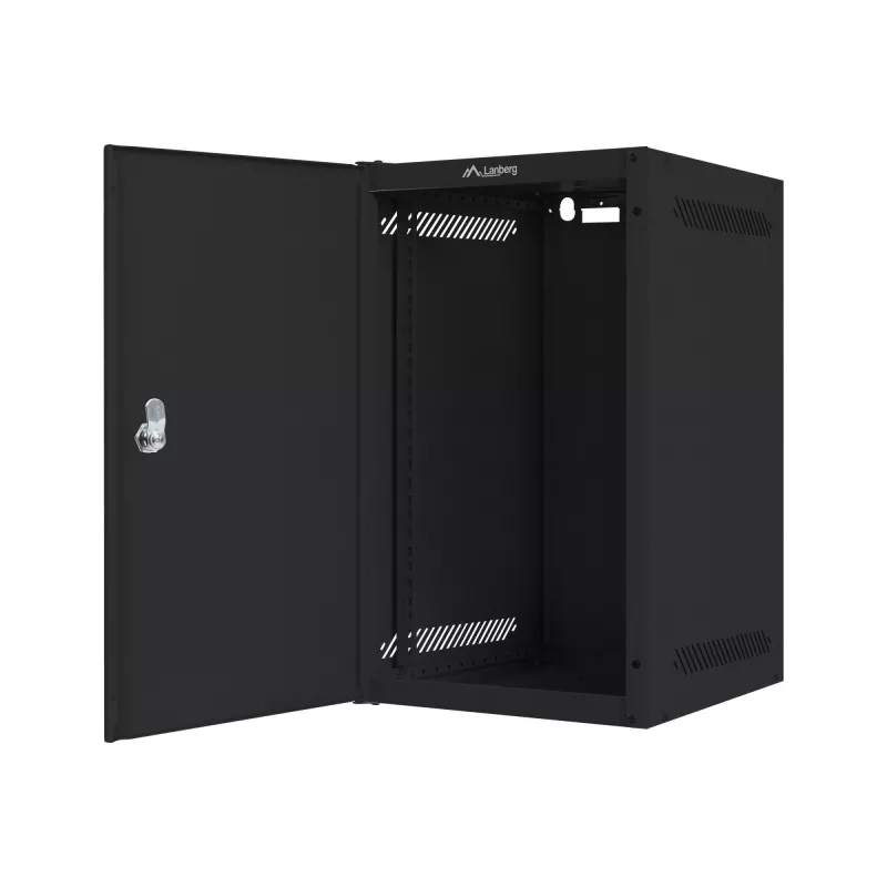 Lanberg WF10-2309-00B armario rack de pared de 10" 9U, 280x310x469 mm, puerta metálica, flat pack, carga 20 kg, IP20, negro