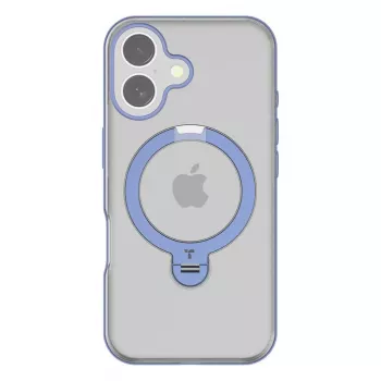 Funda protectora Torras Ostand Spin para iPhone 16 – azul, perfil delgado, compatible con carga inalámbrica