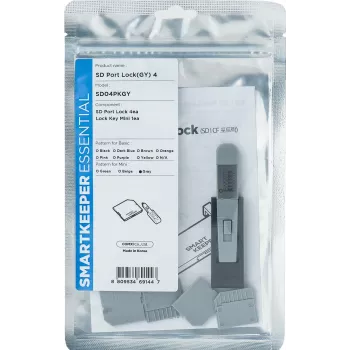Bloqueador de puerto Smartkeeper SD04PKGY Gris Plástico para ranuras de tarjetas SD