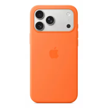 Funda de silicona Apple iPhone 17 Pro Max con MagSafe naranja