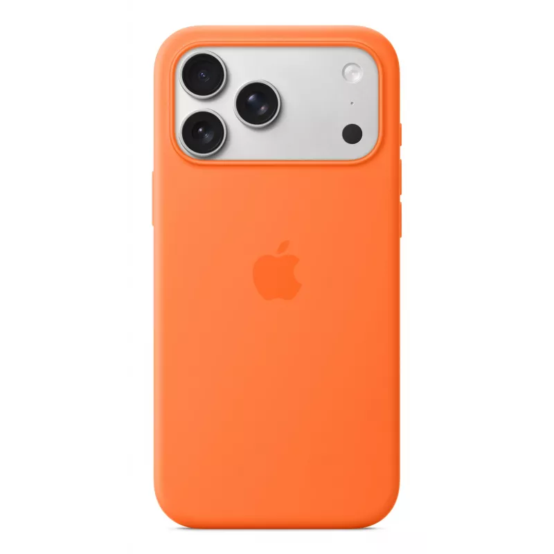 Funda de silicona Apple iPhone 17 Pro Max con MagSafe naranja