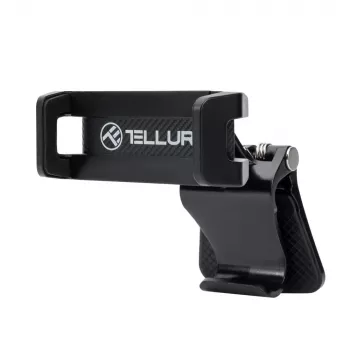 Soporte para teléfono Tellur TLL171261 — soporte universal compacto de ángulo ajustable para coche y mesa, negro
