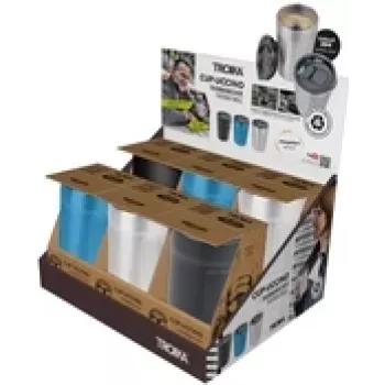 Set de vasos térmicos TROIKA Expositor de mostrador 6×CUP-UCCINO — 6 uds., vasos isotérmicos