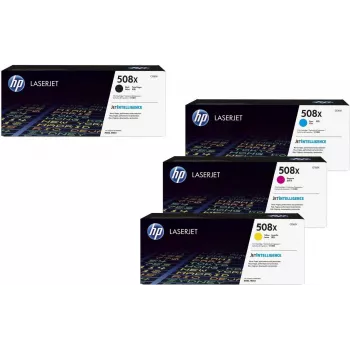 HP 508X Set de tóner de alta capacidad, 4 unidades, negro/cian/magenta/amarillo (CF360X, CF361X, CF363X, CF362X)