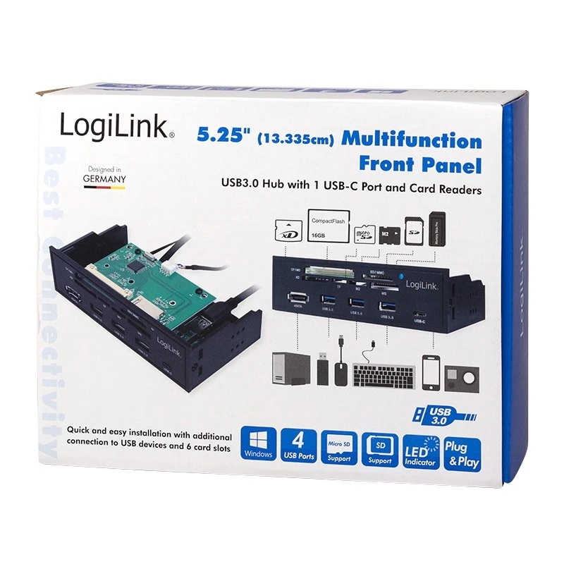 Lector de tarjetas LogiLink UA0341 SATA interno negro