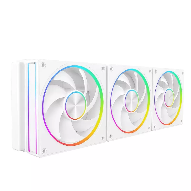 Ventilador de caja MODECOM VOLCANO LOOP 120 ARGB blanco – 120 mm, iluminación ARGB, compatible con PWM, 400–1400 rpm
