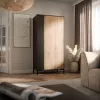 Armario ropero cama meble Cama v, estructura negra, 4 baldas, 900×550×1840 mm