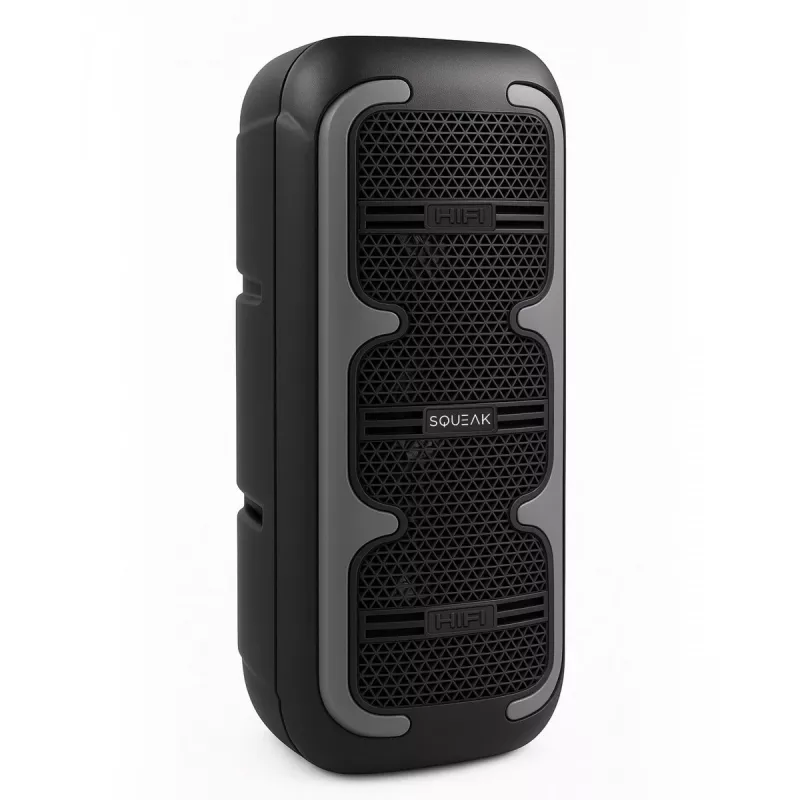 Altavoz estéreo portátil SQUEAK SQ1009 – Bluetooth 5.3, 45 W RMS, 10 h de autonomía, FM, USB, AUX, LED, 1800 mAh, negro