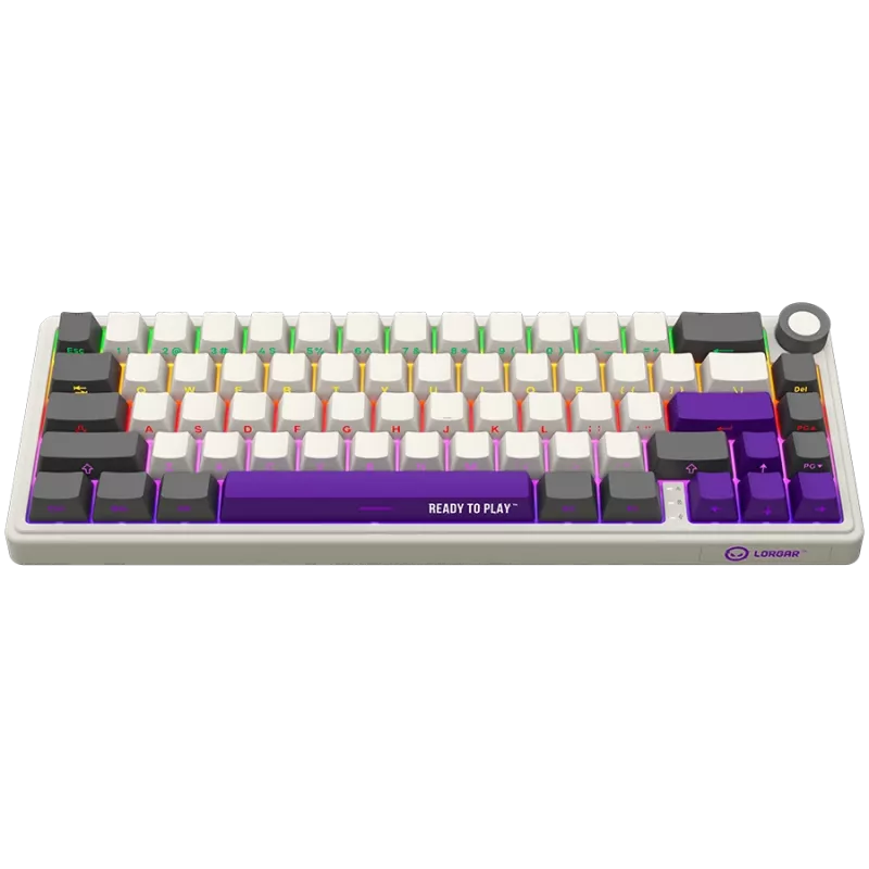 Teclado gaming mecánico inalámbrico LORGAR KBP70MW distribución 65% beige