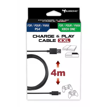 Cable USB Subsonic SA5355 4 m USB 2.0 A a Micro-USB A negro