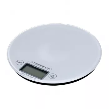 Báscula de cocina electrónica ESPERANZA EKS003W, capacidad 5 kg, precisión 1 g, vidrio templado, control táctil