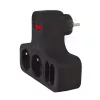 Maclean regleta de enchufes, cuádruple con interruptor, pie de estabilización, tipo E, 2x2,5A, 2x16A, MCE224 E/B