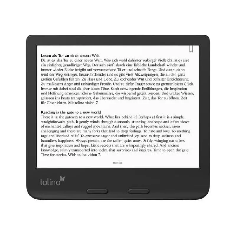 Tolino E-Book-Reader pantalla táctil Wi-Fi negro