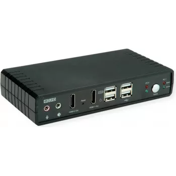 ROLINE conmutador KVM Dual Head 1U-2PCs HDMI 4K60 - conmutador KVM (14.01.3047)