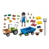 Playmobil Tractor cosechadora con remolque - juego simbólico y juego imaginativo para niños de 6 a 9 años - Fat Brain Toys