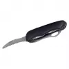 Navaja AZYMUT HK20018 — multiusos de tamaño completo, 9 funciones, acero inoxidable 420J2/3CR13, cerrada 11 cm, 146 g, funda de cuero, llavero