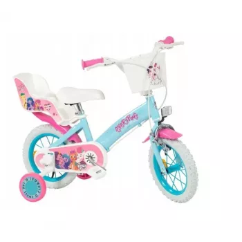Bicicleta infantil Toimsa 1297 con ruedas de espuma de 12 pulgadas, 4 ruedas, cesta, protector de cadena, guardabarros — My Little Pony
