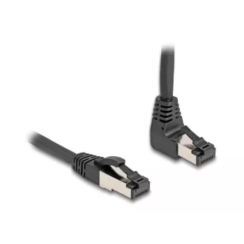 Cable de red DeLOCK RJ45 Cat.8.1 acodado 90° hacia abajo / recto 2 m negro