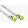 Helos - Cable de parcheo - RJ-45 (M) a RJ-45 (M) - 30 cm - U/FTP - CAT 6a - plano - gris