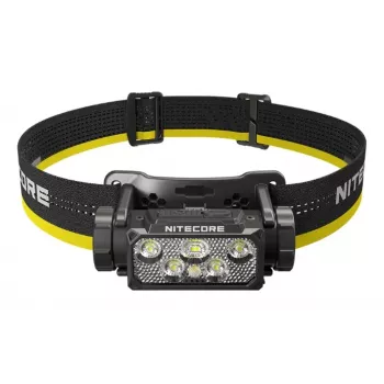 Linterna frontal Nitecore HC60 UHE con batería de 4000 mAh, 6-LED, impermeable, resistente a impactos, negro/amarillo
