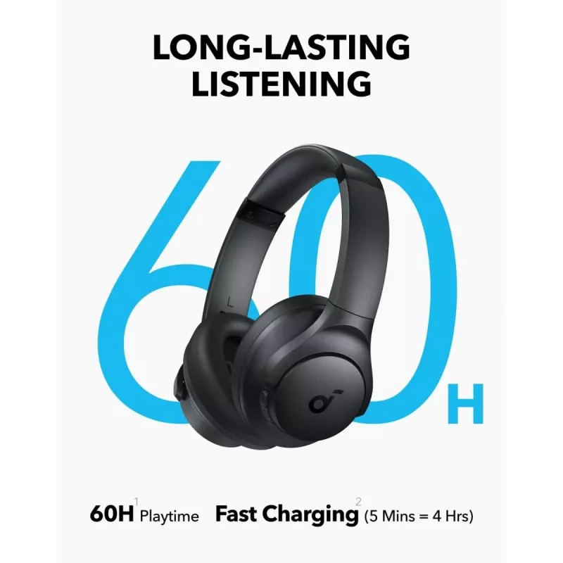 Auriculares over-ear Anker Soundcore Q11i, Bluetooth 5.0, hasta 20 h de batería, micrófono integrado, gris oscuro