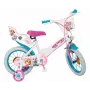 Bicicleta infantil de ciudad Toimsa PAW PATROL 14 inch acero, ruedas inflables de 14 inch, frenos de llanta delantero/trasero, cesta, asiento para muñecos, ruedines