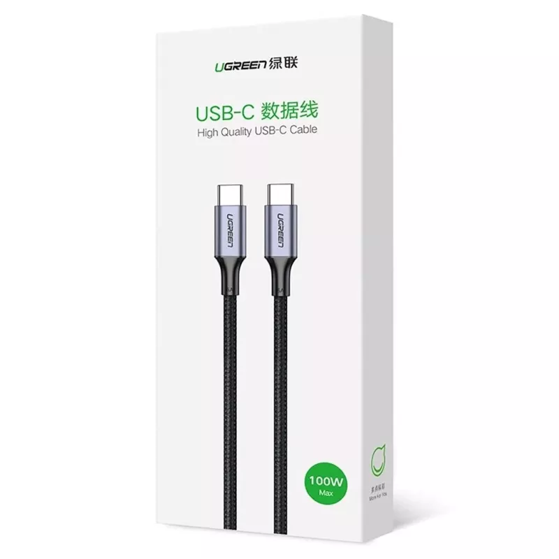 Cable USB-C a USB-C UGREEN 90120B — 3 m, 5 A, PD, 20 V, 480 Mbit/s, negro