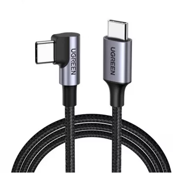 Ugreen USB-C (recto) / USB-C (acodado) PD QC 60W 3A 0,5 m US255 (gris)